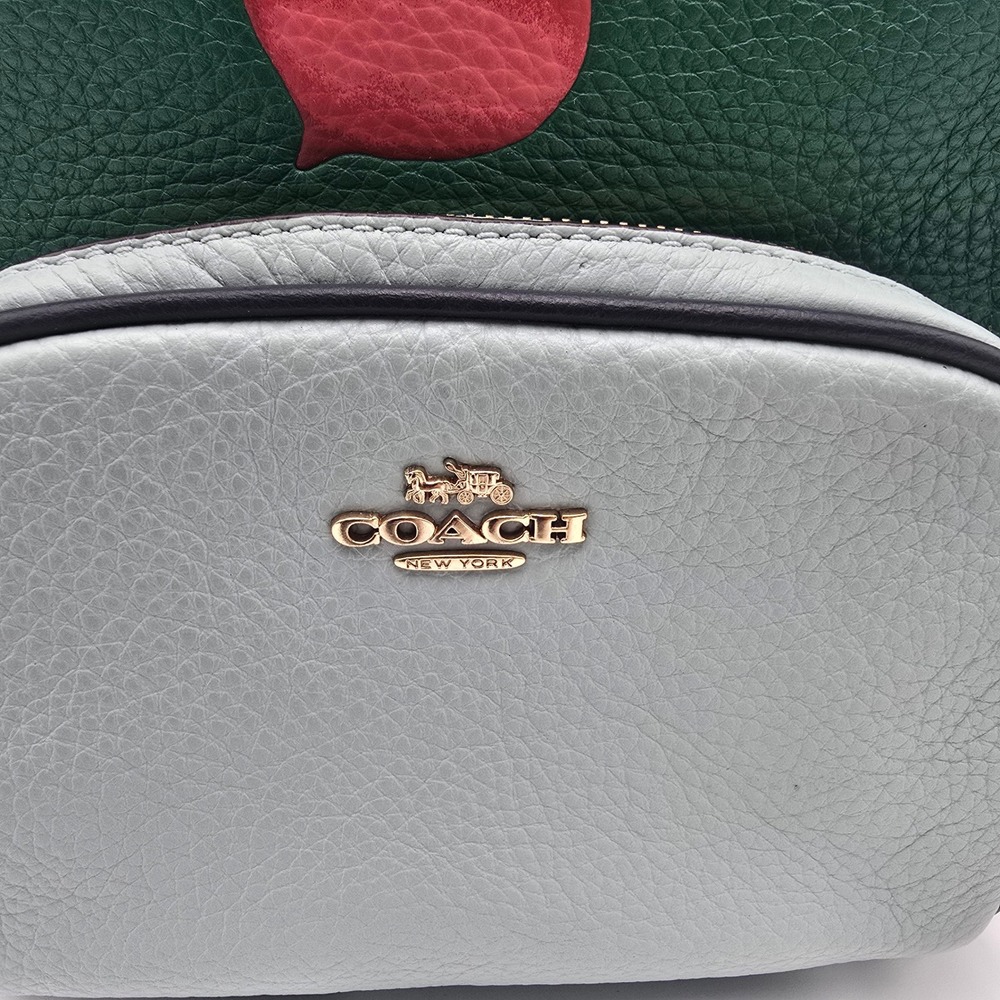 Coach Mini Backpack Green Leather Beet Design Gold Hardware - Picture 3 of 11